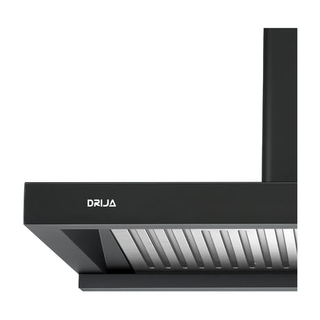 DRIJA Pirámide 90 Black Extractor de Grasa | Tipo Chimenea | 3 Velocidades | Panel Táctil | 1 Filtro de Carbón | 2 Filtros de acero inoxidable | 500m3/H | Negro