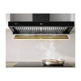 DRIJA Pirámide 90 Black Extractor de Grasa | Tipo Chimenea | 3 Velocidades | Panel Táctil | 1 Filtro de Carbón | 2 Filtros de acero inoxidable | 500m3/H | Negro