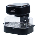 Drija Porchetta Freidora de Aire Digital / Vaporizador | 4.5L y 7L | Visión de Cocción | Vidrio Templado de Alta Resistencia | Multiples Opciones de Cocción | Negro