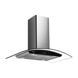 DRIJA Prisma Isla Touch 90 Acero Extractor de Grasa | Tipo Isla | 3 Velocidades | Panel Táctil | 2 Filtros de Carbón | 2 Filtros de Aluminio | 500m3/H