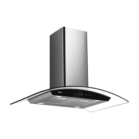 DRIJA Prisma Isla Touch 90 Acero Extractor de Grasa | Tipo Isla | 3 Velocidades | Panel Táctil | 2 Filtros de Carbón | 2 Filtros de Aluminio | 500m3/H