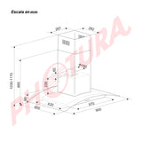 Drija Prisma Isla Touch 90 Black Extractor de Grasa | Tipo Isla | 3 Velocidades | Panel Táctil | 2 Filtros de Carbón | 2 Filtros de Aluminio | 500m3/H