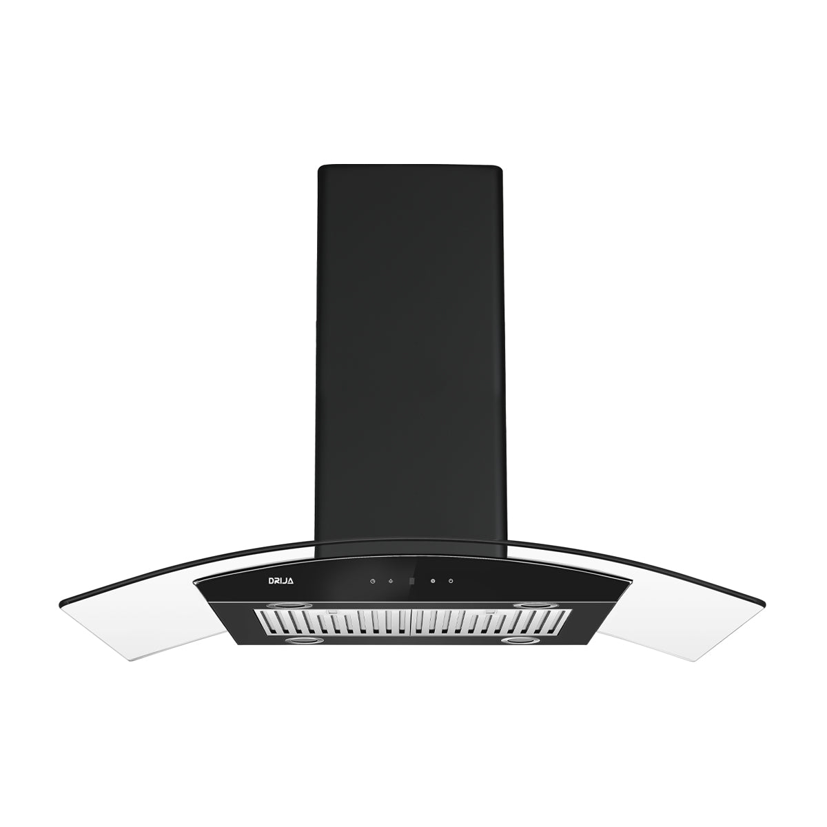 Drija Prisma Isla Touch 90 Black Extractor de Grasa | Tipo Isla | 3 Velocidades | Panel Táctil | 2 Filtros de Carbón | 2 Filtros de Aluminio | 500m3/H