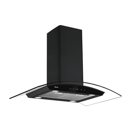 Drija Prisma Isla Touch 90 Black Extractor de Grasa | Tipo Isla | 3 Velocidades | Panel Táctil | 2 Filtros de Carbón | 2 Filtros de Aluminio | 500m3/H