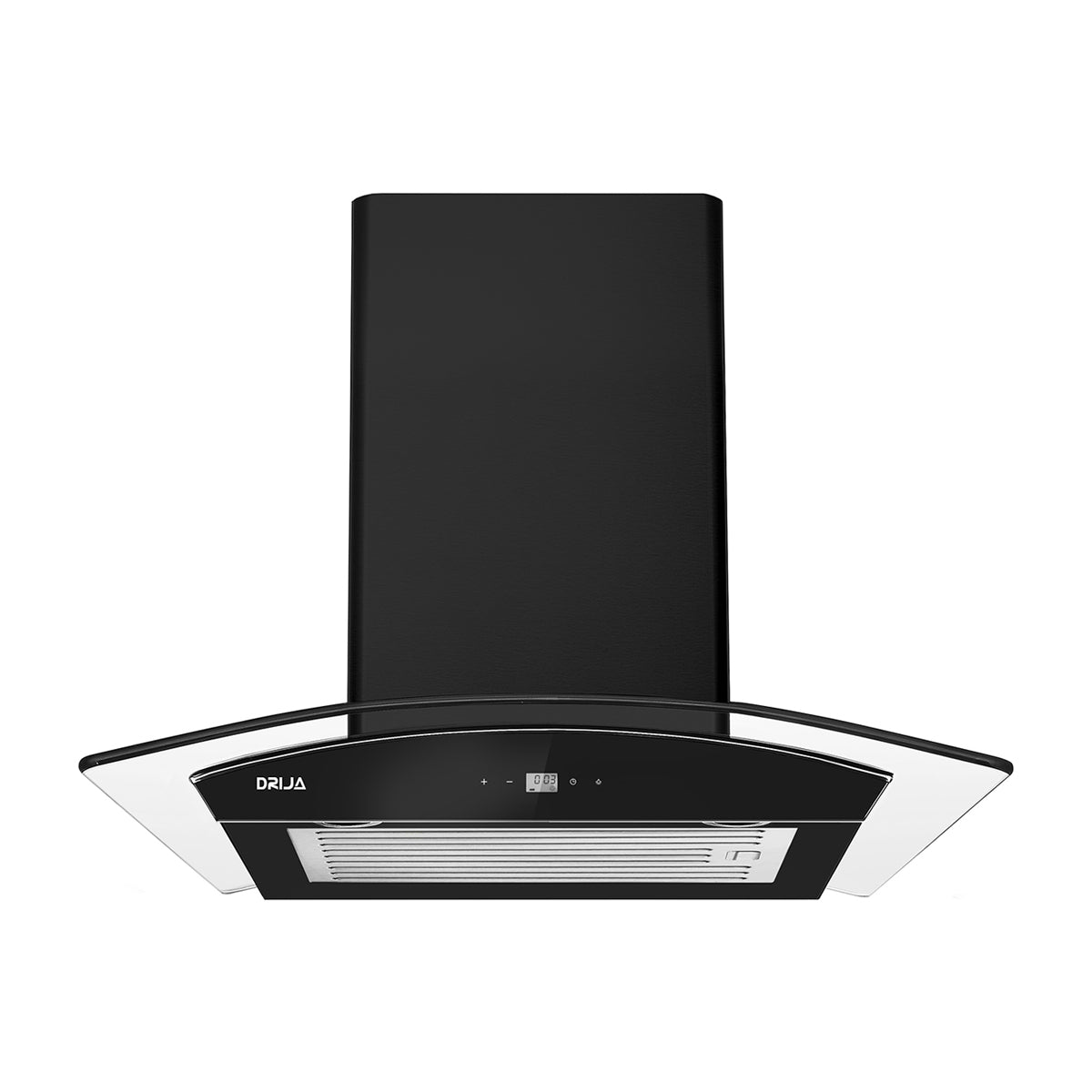 DRIJA Prisma Touch 60 Black Extractor de Grasa | Tipo Chimenea | 3 Velocidades | Panel Táctil | 1 Filtro de Carbón | 1 Filtro de Aluminio | 500m3/H | Negro