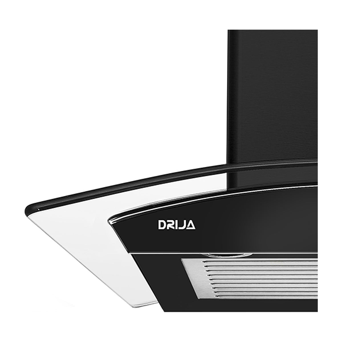DRIJA Prisma Touch 60 Black Extractor de Grasa | Tipo Chimenea | 3 Velocidades | Panel Táctil | 1 Filtro de Carbón | 1 Filtro de Aluminio | 500m3/H | Negro