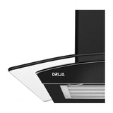 DRIJA Prisma Touch 60 Black Extractor de Grasa | Tipo Chimenea | 3 Velocidades | Panel Táctil | 1 Filtro de Carbón | 1 Filtro de Aluminio | 500m3/H | Negro