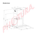 Drija Prisma Touch 60 Extractor de Grasa | Tipo Chimenea | 3 Velocidades | Panel Táctil | 1 Filtro de Carbón | 1 Filtro de Aluminio | 500m3/H