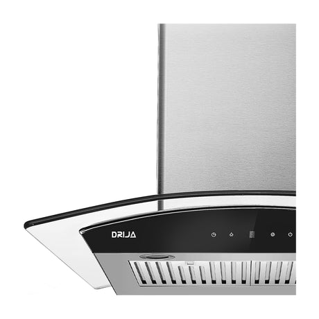 DRIJA Prisma Touch 76 Acero Extractor de Grasa | Tipo Chimenea | 3 Velocidades | Panel Táctil | 2 Filtros de Carbón | 2 Filtros de Acero | 500m3/H