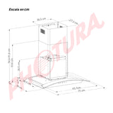 Drija Prisma Touch 76 Extractor de Grasa | Tipo Chimenea | 3 Velocidades | Panel Táctil | 2 Filtros de Carbón | 2 Filtros de Acero  | 500m3/H