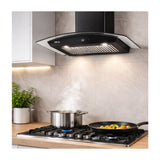 DRIJA Prisma Touch 76 Black Extractor de Grasa | Tipo Chimenea | 3 Velocidades | Panel Táctil | 2 Filtros de Carbón | 2 Filtros de Acero | 500m3/H | Negro