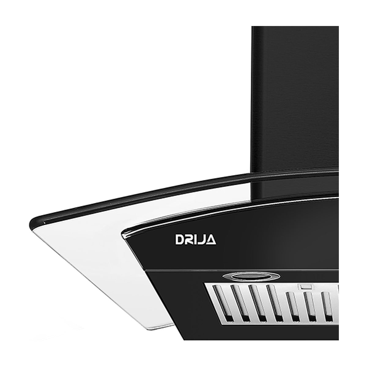 DRIJA Prisma Touch 90 Black Extractor de Grasa | Tipo Chimenea | 3 Velocidades | Panel Táctil | 2 Filtros de Carbón | 2 Filtros de Acero  | 500m3/H | Negro
