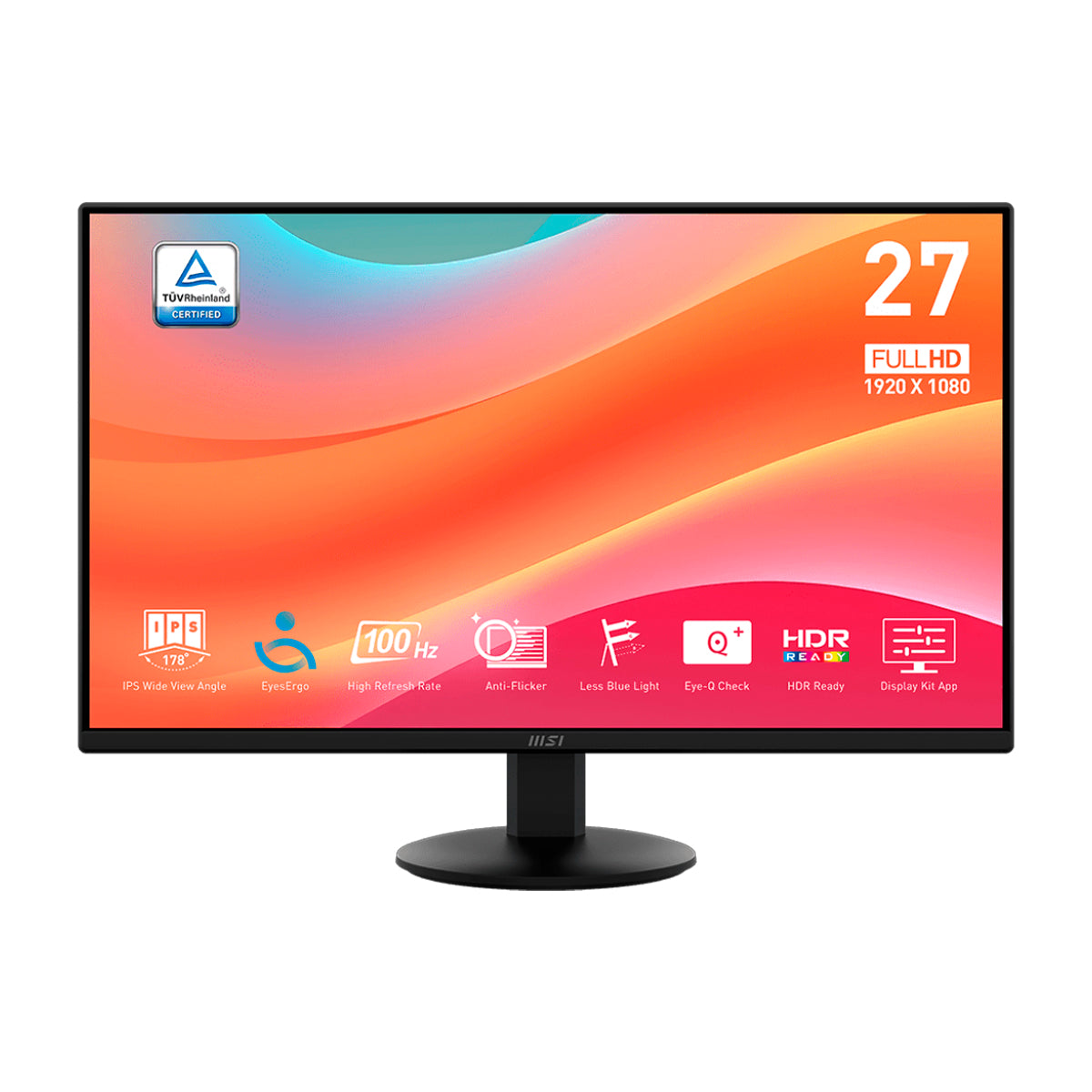 MSI Monitor IPS Full HD HDR de 27" | Anti-Flicker | Adaptive-Sync | 100Hz | 1ms