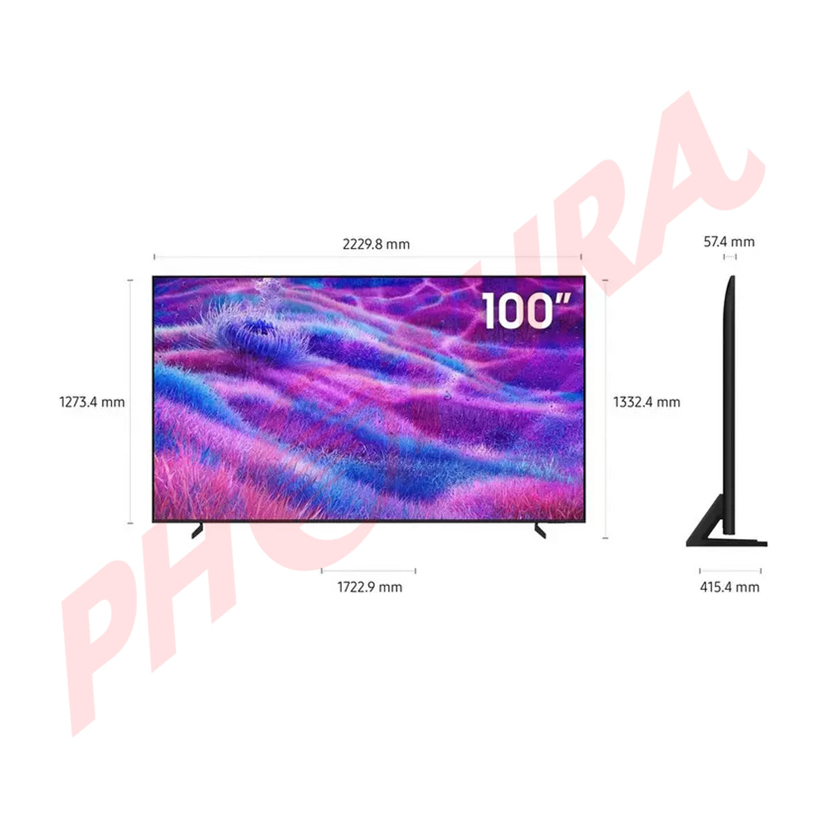 Samsung QN100QN80F Televisor Neo QLED Ultra HD 4K Neo Quantum HDR Smart de 100" | Procesador NQ4 AI Gen2 | Quantum Matrix Core | 4K AI Upscaling | Motion Xcelerator 144Hz | Q-Symphony