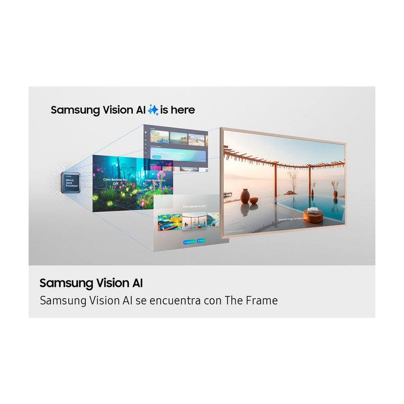 Samsung The Frame Televisor QLED Ultra HD 4K Quantum HDR Smart de 85" | Procesador NQ4 AI Gen2 | Matte Display Film | Marcos Personalizables | Art Mode