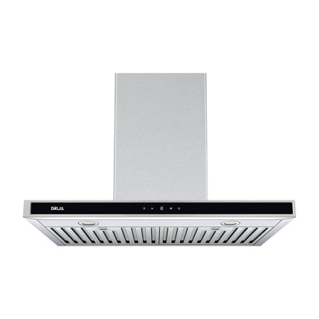 DRIJA Quadrato 76 Extractor de Grasa | Tipo Chimenea | 3 Velocidades | Panel Táctil | 2 Filtros de Carbón | 2 Filtros de Acero | 500m3/H | Acero