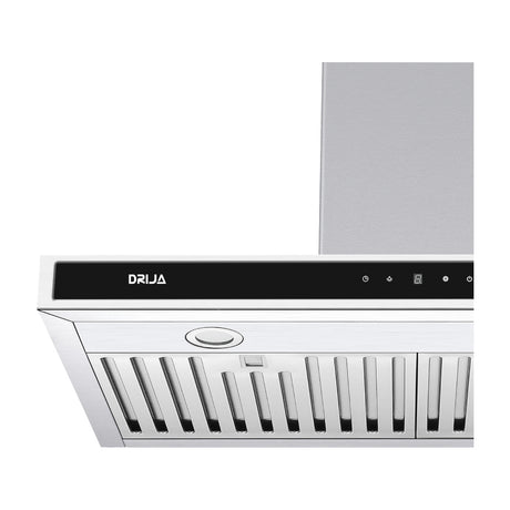 DRIJA Quadrato 76 Extractor de Grasa | Tipo Chimenea | 3 Velocidades | Panel Táctil | 2 Filtros de Carbón | 2 Filtros de Acero | 500m3/H | Acero