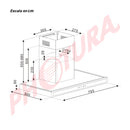 Drija Quadrato 76 Extractor de Grasa | Tipo Chimenea | 3 Velocidades | Panel Táctil | 2 Filtros de Carbón | 2 Filtros de Acero | 500m3/H | Acero