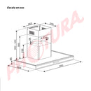 Drija Quadrato 90 Extractor de Grasa | Tipo Chimenea | 3 Velocidades | Panel Táctil | 2 Filtros de Carbón | 3 Filtros de Acero | 500m3/H | Negro