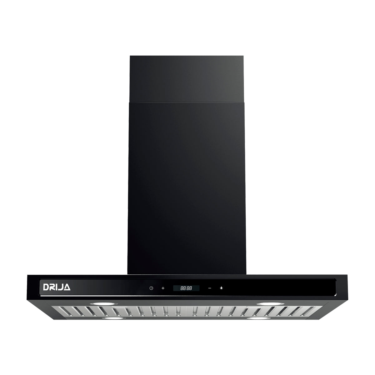 Drija Quadrato Isla 76 Extractor de Grasa | Tipo Isla | 3 Velocidades | 1 Filtro de Carbón | 2 Filtros de Acero | 650m3/H | Negro