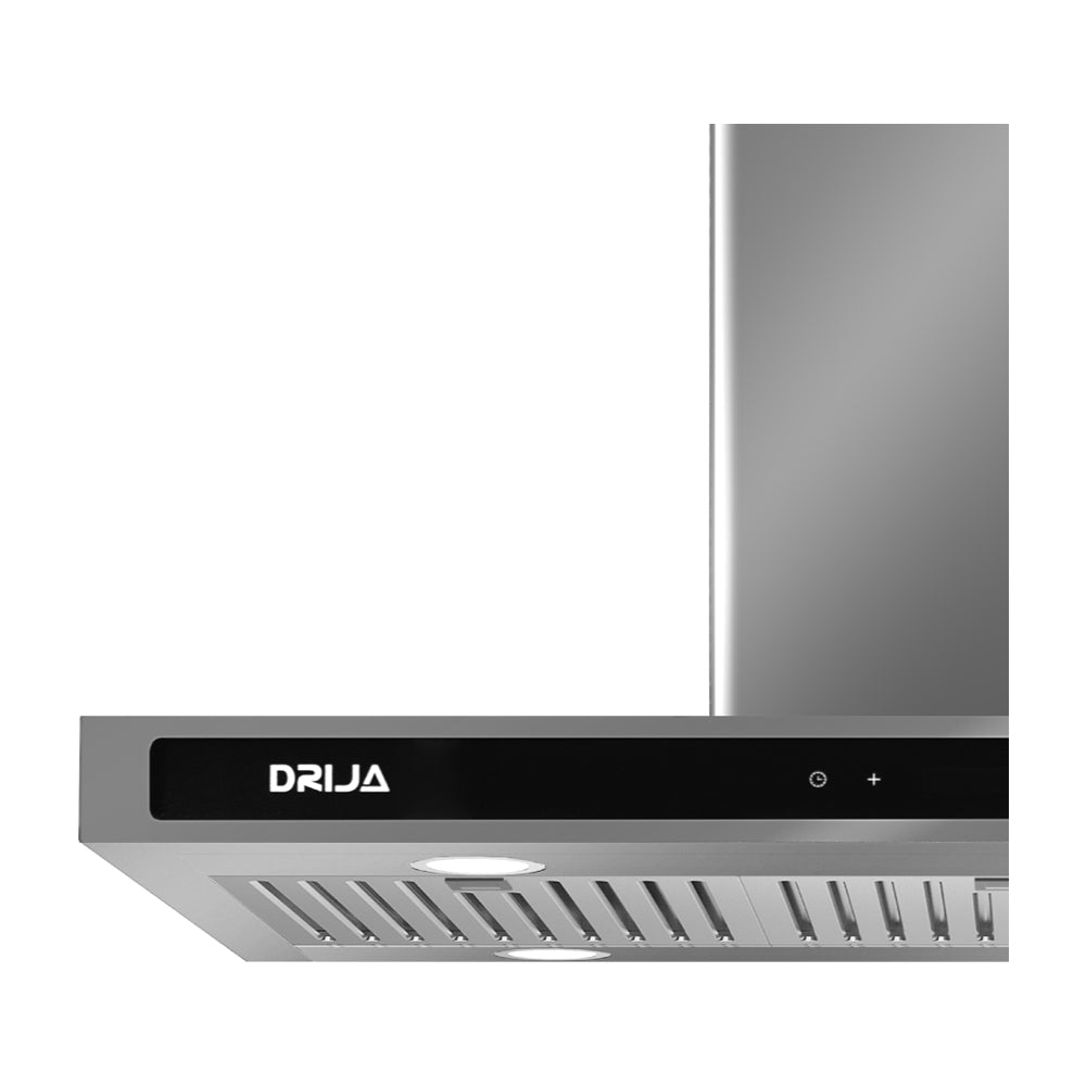 Drija Quadrato Isla 90 Extractor de Grasa | Tipo Isla | 3 Velocidades | 2 Filtros de Carbón | 3 Filtros de Acero | 500m3/H | Acero