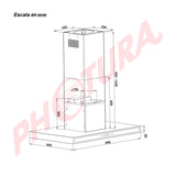 Drija Quadrato Isla 90 Extractor de Grasa | Tipo Isla | 3 Velocidades | 2 Filtros de Carbón | 3 Filtros de Acero | 500m3/H | Acero