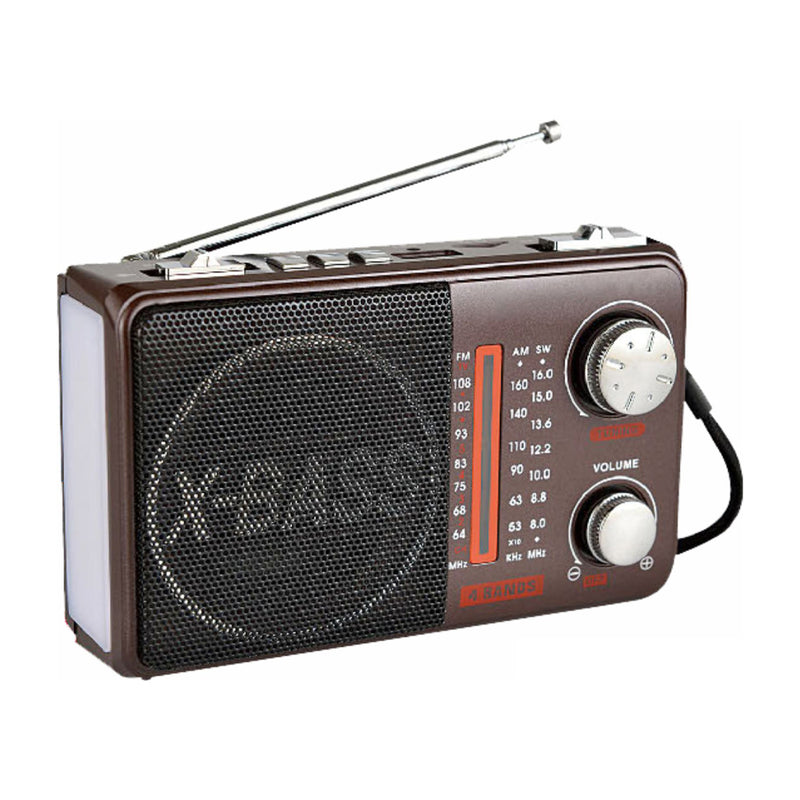 Sankey Radio Portátil | Sintonización FM | Correa Portable | Bluetooth | Marrón Oscuro