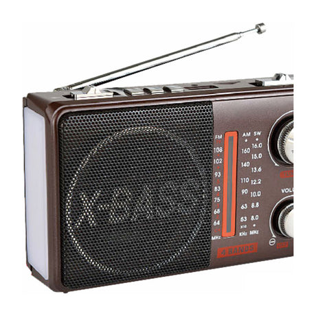 Sankey Radio Portátil | Sintonización FM | Correa Portable | Bluetooth | Marrón Oscuro