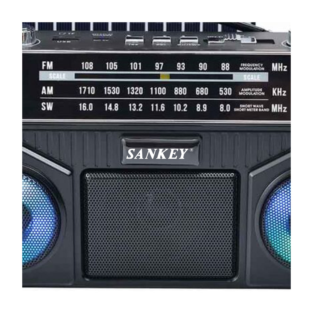 Sankey Radio Portátil | Sintonización FM | Asa Portable | Bluetooth | Negro