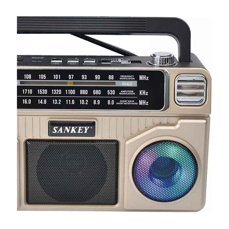 Sankey Radio Portátil | Sintonización FM | Asa Portable | Bluetooth | Dorado