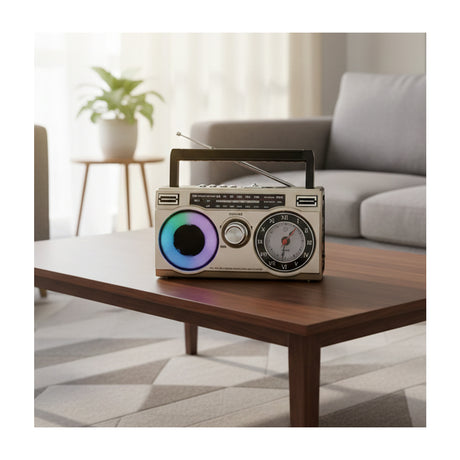 Sankey Radio Portátil | Sintonización FM | Asa Portable | Bluetooth | Dorado