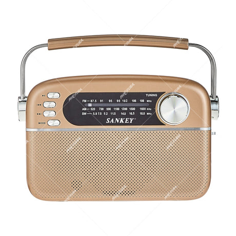 Sankey Radio Portátil | Sintonización FM | Asa Portable | Bluetooth | Dorado