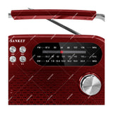 Sankey Radio Portátil | Sintonización FM | Asa Portable | Bluetooth | Rojo