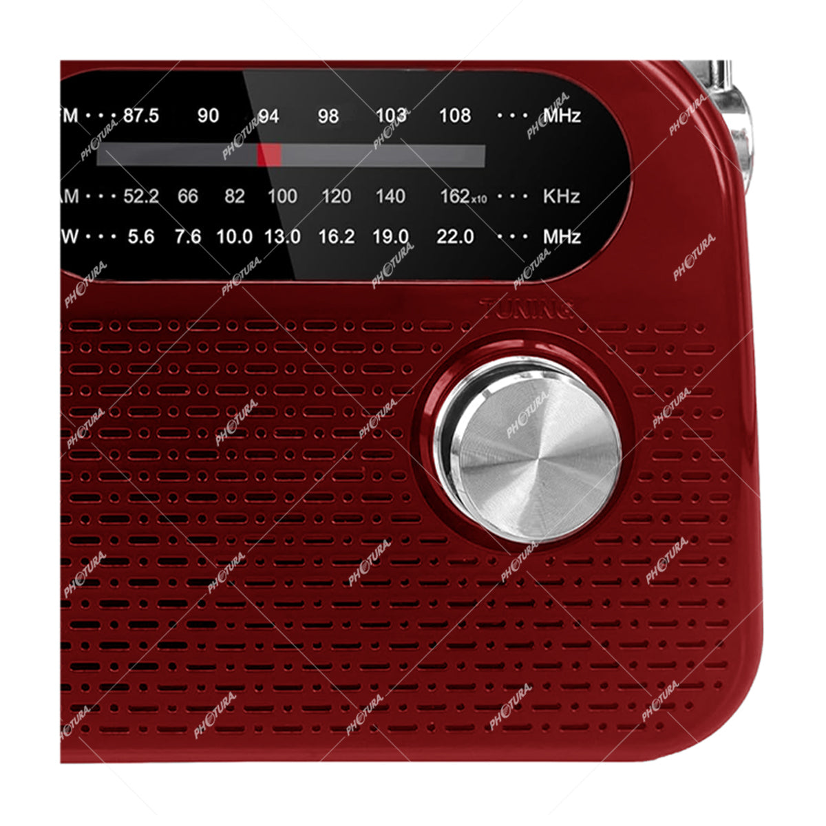 Sankey Radio Portátil | Sintonización FM | Asa Portable | Bluetooth | Rojo