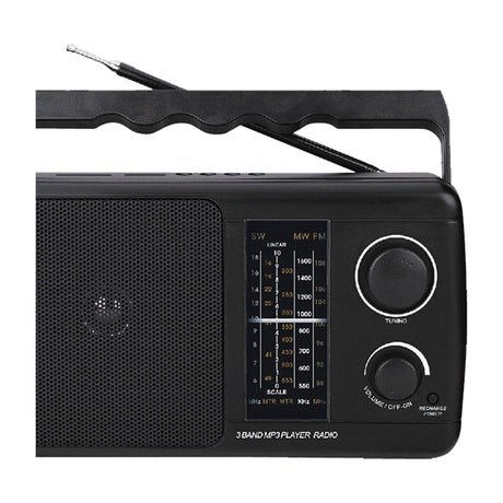 Sankey Radio Portátil | Sintonización FM | Mango Transportadora | Bluetooth | Negro