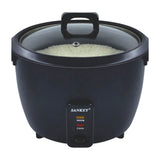 Sankey Olla Arrocera de 1L | Manijas Frescas al Tacto | Tapa de Vidrio | Interior Antiadherente | Negro