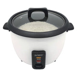Sankey Olla Arrocera de 1.2L | Manijas Frescas al Tacto | Tapa de Vidrio | Interior Antiadherente | Blanco