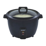 Sankey Olla Arrocera de 1.8L | Manijas Frescas al Tacto | Tapa de Vidrio | Interior Antiadherente | Negro