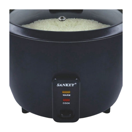 Sankey Olla Arrocera de 1.8L | Manijas Frescas al Tacto | Tapa de Vidrio | Interior Antiadherente | Negro
