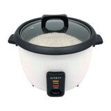 Sankey Olla Arrocera de 2.8L | Manijas Frescas al Tacto | Tapa de Vidrio | Interior Antiadherente | Blanco