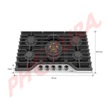 RCA ICON Estufa Empotrable a Gas de Vidrio Templado | 30” | 5 Quemadores | 5 Válvulas de Seguridad