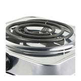 RCA Estufa de Mesa Eléctrica | 1 Quemador | Control de Temperatura | Acero Inoxidable | Plateado