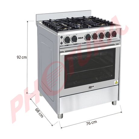 RCA Commercial Estufa a Gas de Acero Inoxidable | Gratinador | Enc. Eléctrico | 30" | 5 Quemadores