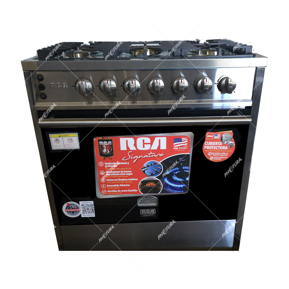 RCA Estufa Comercial a Gas de Acero Inoxidable | Rostizador | 31.5" | 5 Quemadores