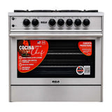 RCA Commercial Estufa a Gas de Acero Inoxidable | Gratinador | Enc. Eléctrico | 36" | 5 Quemadores