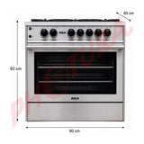 RCA Commercial Estufa a Gas de Acero Inoxidable | Gratinador | Enc. Eléctrico | 36" | 5 Quemadores