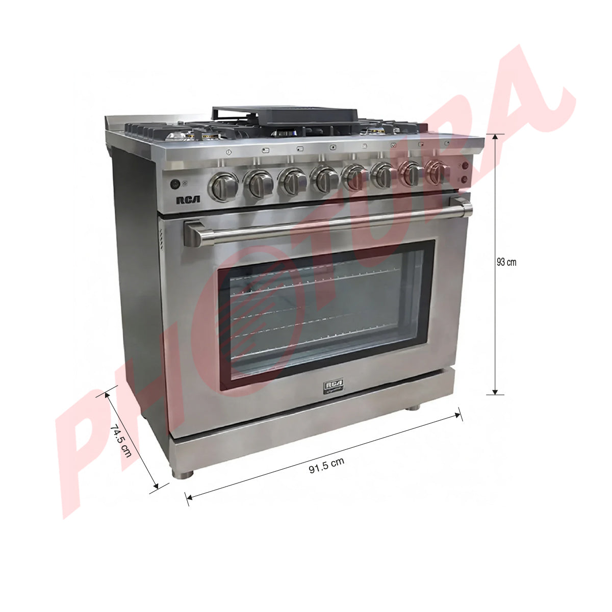 RCA Signature Estufa a Gas de Acero Inoxidable | Convección | Enc. Eléctrico | 36" | 5 Quemadores