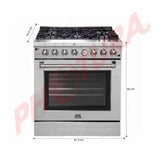 RCA ICON Estufa a Gas de Acero Inoxidable | Convección | Enc. Eléctrico | 36" | 5 Quemadores