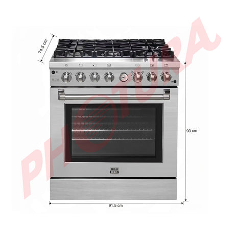 RCA ICON Estufa a Gas de Acero Inoxidable | Convección | Enc. Eléctrico | 36" | 5 Quemadores