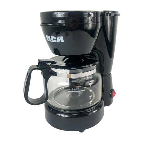 RCA Cafetera de 5 Tazas | Filtro Permanente Lavable | Interruptor Iluminado | Negro
